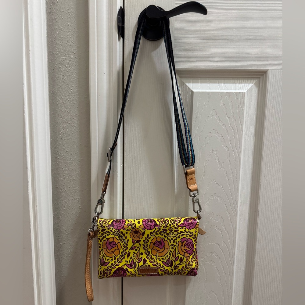 Consuela Yellow and Purple Floral Crossbody Bag